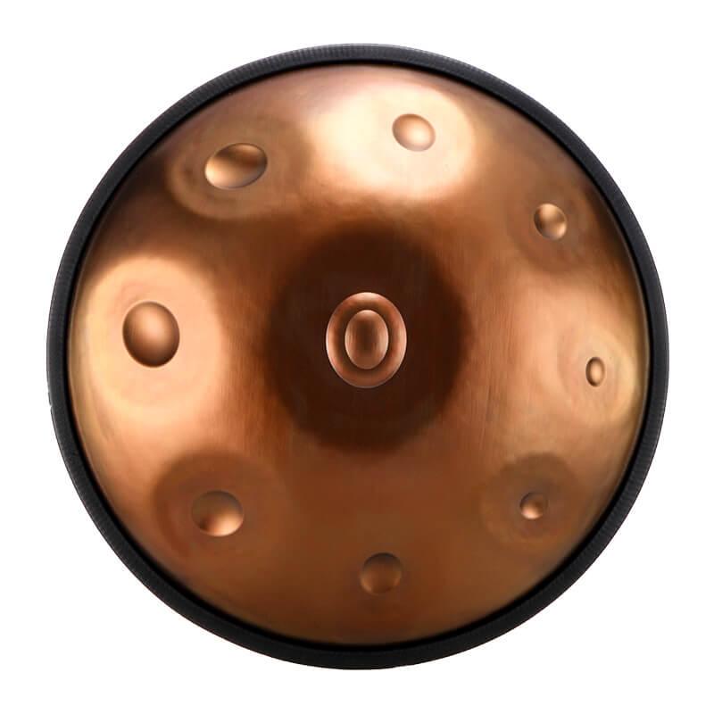 Lighteme Level C Upgrade Dazzling Gold Kurd Scale D Minor 22 Inch 9 Notes Stainless Steel Handpan Drum, Available in 440 Hz, High-end Percussion Instrument