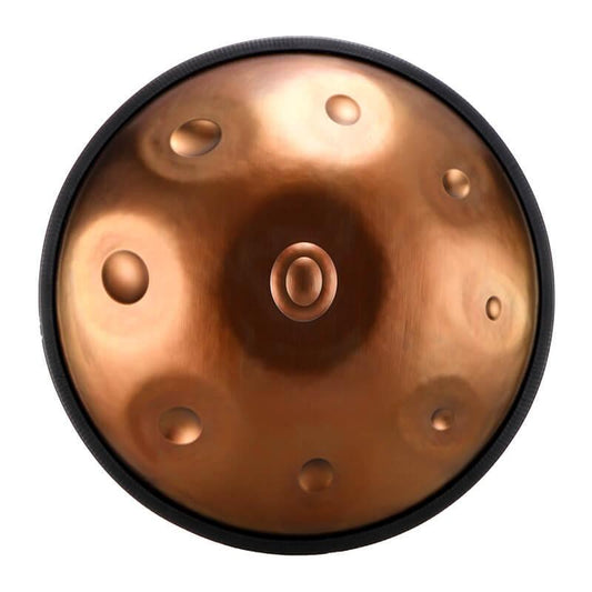 Lighteme Level C Upgrade Dazzling Gold Kurd Scale D Minor 22 Inch 9 Notes Stainless Steel Handpan Drum, Available in 440 Hz, High-end Percussion Instrument