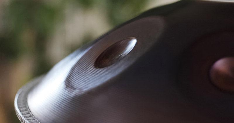 Lighteme Mountain Rain Handmade Hammering Handpan Drum, Kurd Scale D Minor, Available in 432 Hz and 440 Hz, High-end 22 Inches 9 Tones Featured High-end Nitride Steel