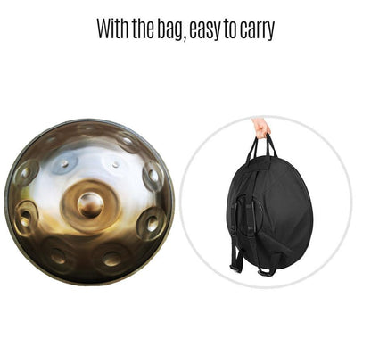 Lighteme Customized Mountain Rain Stainless Steel Handpan Drum, Kurd Scale D Minor, Available in 432 Hz and 440 Hz, High-end 22 Inch 12 Notes Percussion Instrument