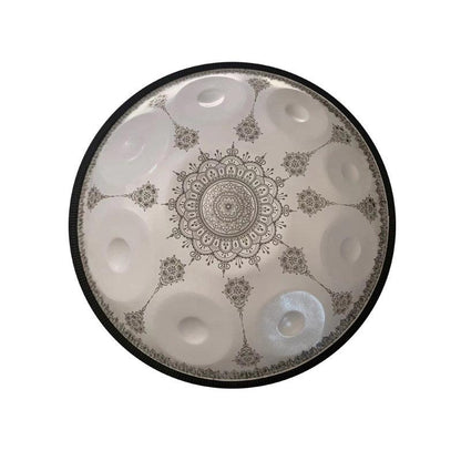 Lighteme Mandala Mini Handpan Stainless Steel Handmade G Minor 9 Notes 18 Inch Small Hand Pan