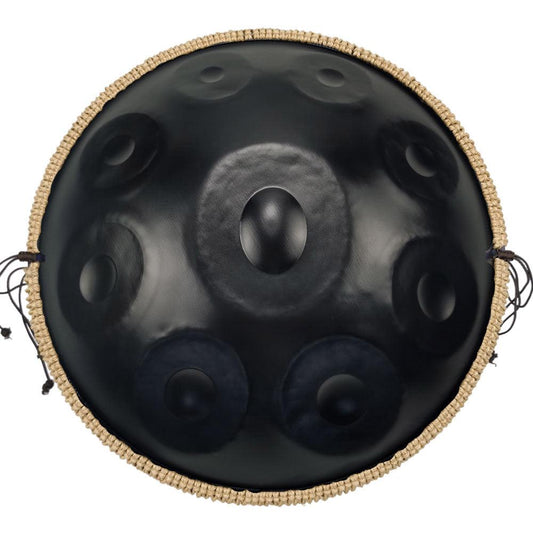 Lighteme Nitridstahl Handpan Drums Pure Black 22 Zoll 9 Noten d-Moll Kurd Scale Hangdrum