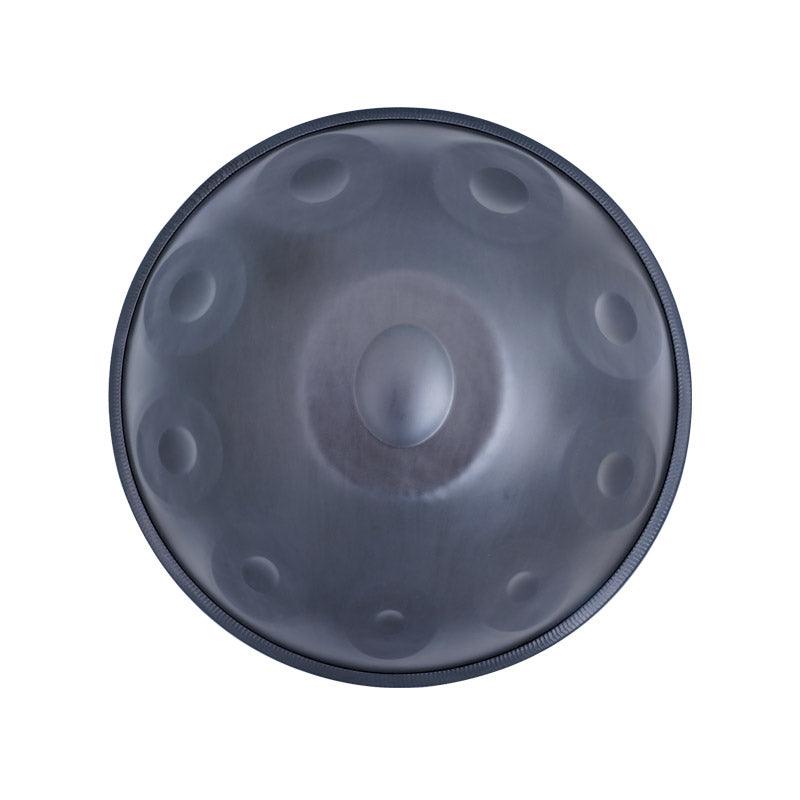 Lighteme DC Handpan Drum Pure Black 22 Inches 10 Notes D Minor Kurd Scale Hang Drum