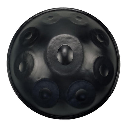 Lighteme DC Handpan Drums Pure Black 22 Inches 9 Notes D Minor Kurd Scale Hang Drum