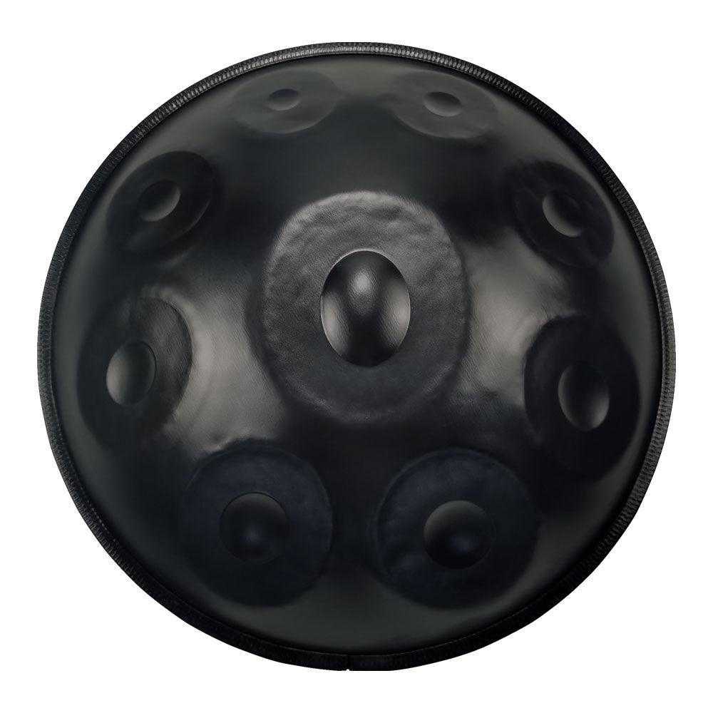 Lighteme DC Handpan Drum Pure Black 22 Inches 9 Notes D Minor Kurd Scale Hang Drum