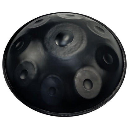 Lighteme DC Handpan Drums Pure Black 22 Inches 9 Notes D Minor Kurd Scale Hang Drum