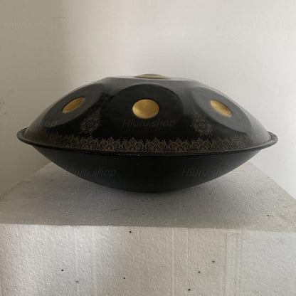 Royal Garden Custom Nitride Steel HandPan Drum C# Annaziska Scale 22 In 9 Notes Mandala Hang Drum