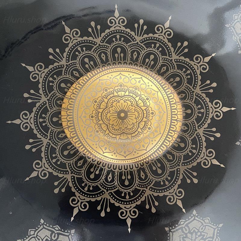 Royal Garden Custom Nitride Steel HandPan Drum C# Annaziska Scale 22 In 9 Notes Mandala Hang Drum