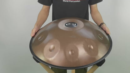 AS TEMAN Handpan Candle Dragon 10 Notes D Minor Scale Ash-golden hangdrum with gift set