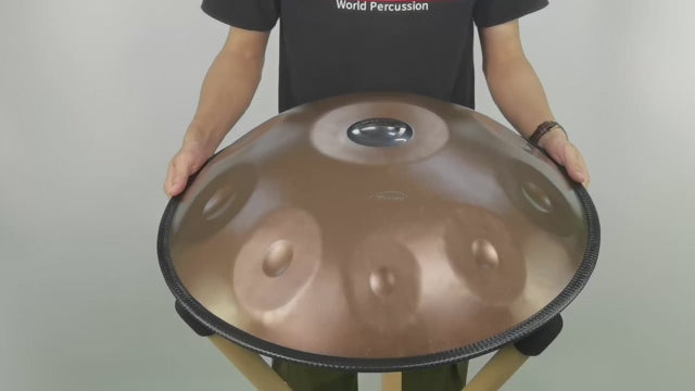 AS TEMAN Handpan Candle Dragon 10 Notes D Minor Scale Ash-golden hangdrum with gift set