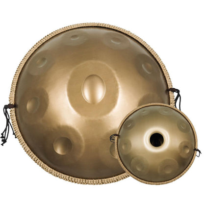 MiSoundofNature Acier inoxydable Handpan Drum Performer 22 Pouces 17 Notes Ré Mineur Kurd Scale Hangdrum