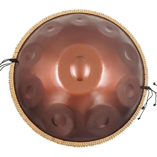 Lighteme Acier inoxydable Handpan Drum Pure Brown 22 Pouces 10 Notes Ré Mineur Kurd Scale Hangdrum