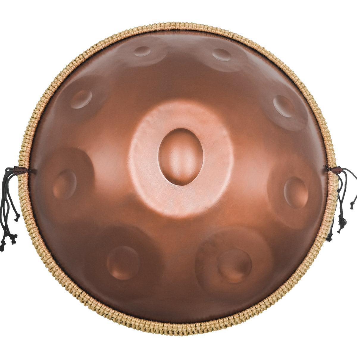 Lighteme STL Handpan Drum Pure Brown 22 Inches 9 Notes D Minor Kurd Scale Hangdrum