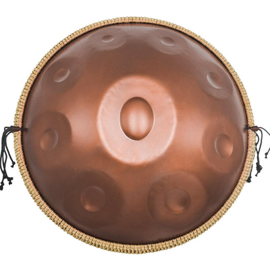 Lighteme Acier inoxydable Handpan Drum Pure Brown 22 Pouces 9 Notes Ré Mineur Kurd Scale Hangdrum