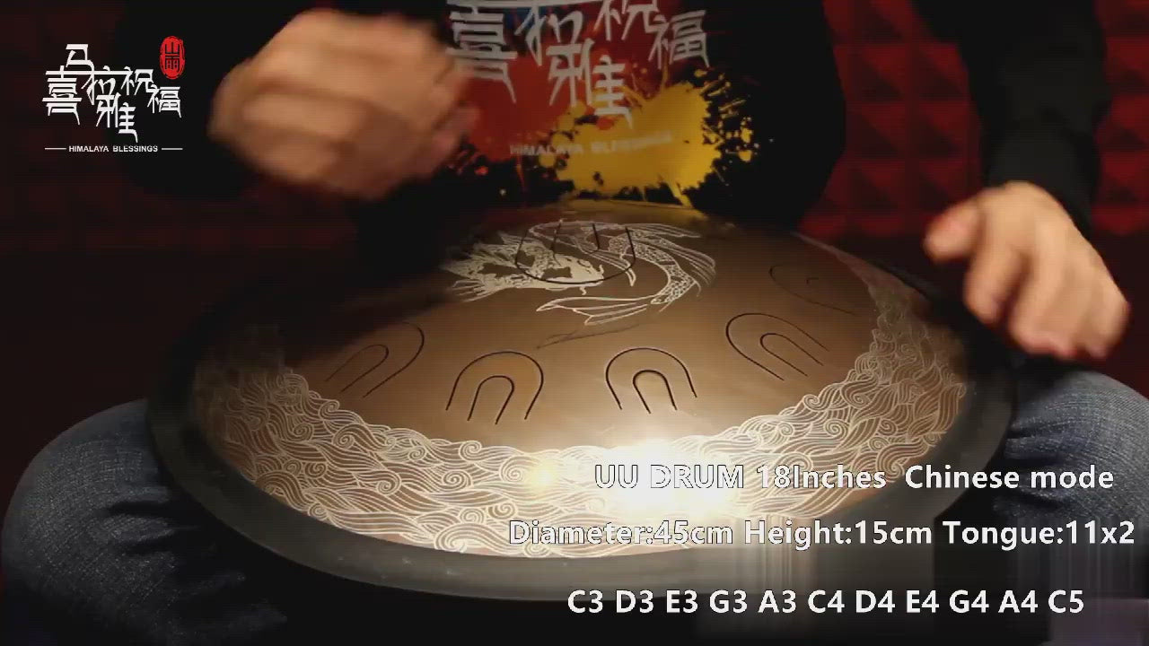 Lighteme 14/16/18 In 9/10/11 X 2 Notes Flower Titanium Alloy Steel UU Tongue Drums in 432 440 Hz - Celtic Scale, Aeolian Scale, Arab Mode, Chinese Mode, Japanese Mode