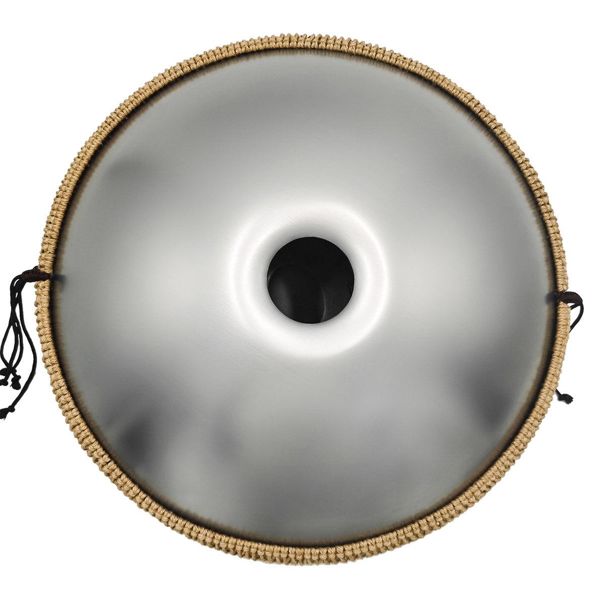 Lighteme Edelstahl Handpan Drum Sterling Silber 22 Zoll 10 Noten d-Moll Kurd Scale Hangdrum
