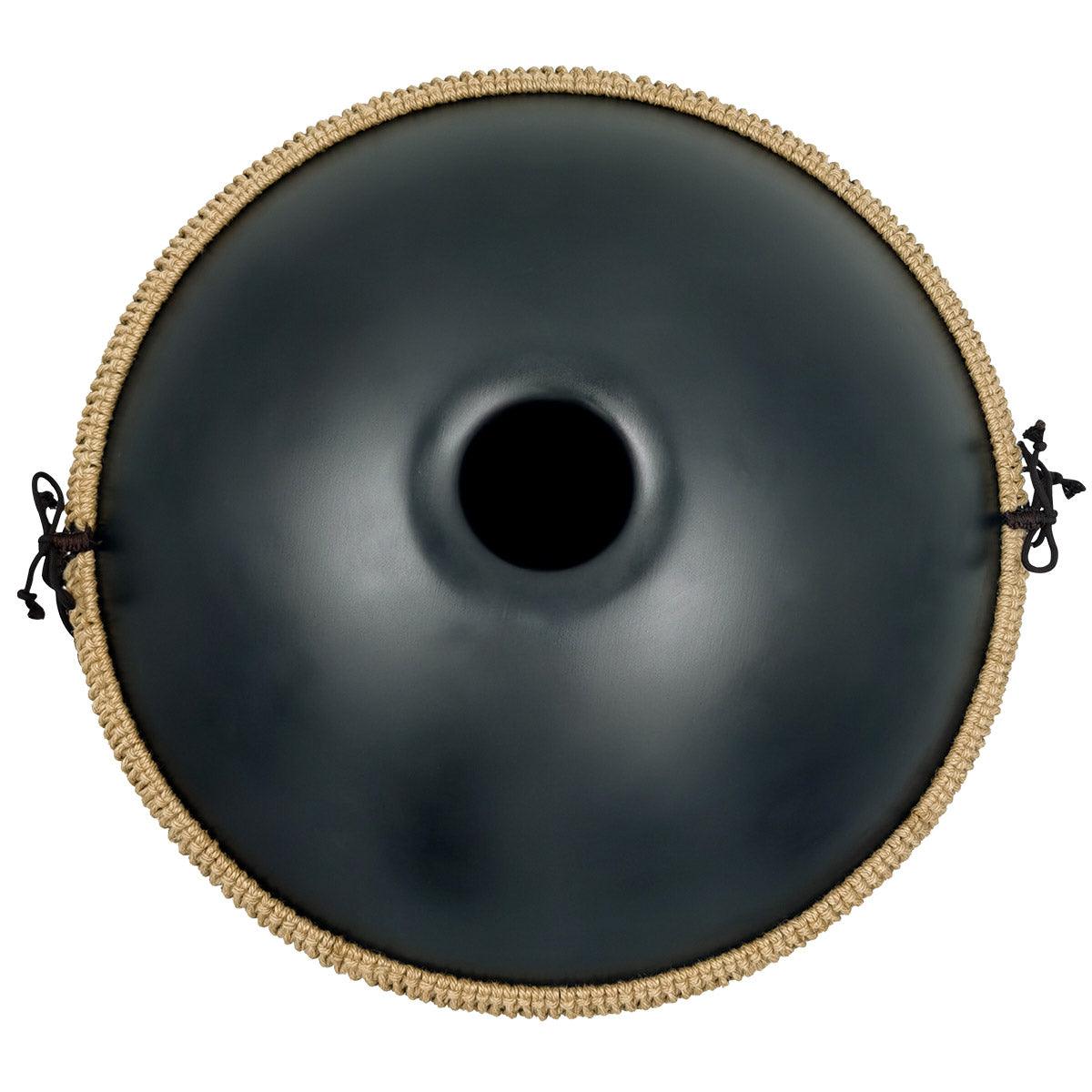 Lighteme DC Handpan Drum Pure Black 22 Inches 10 Notes D Minor Kurd Scale Hang Drum
