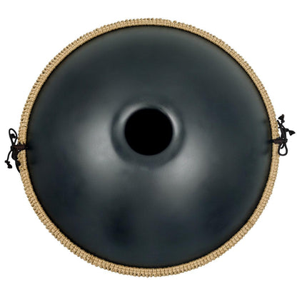 Lighteme DC Handpan Drum Pure Black 22 Inches 10 Notes D Minor Kurd Scale Hang Drum