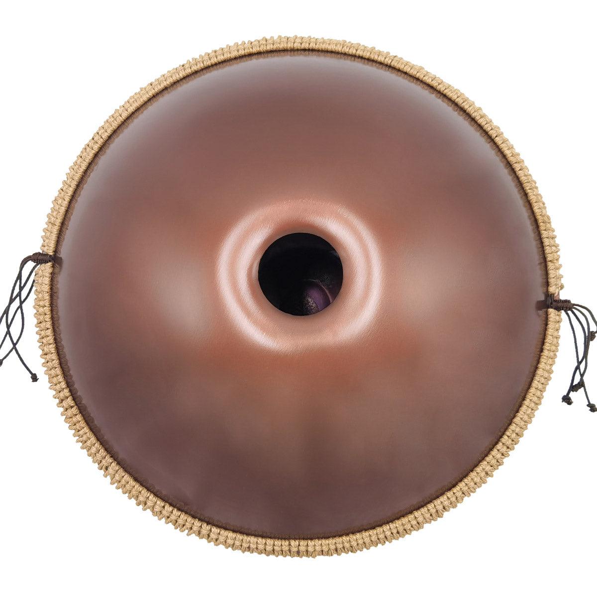 Lighteme Edelstahl Handpan Drum Pure Brown 22 Zoll 10 Noten d-Moll Kurd Scale Hangdrum