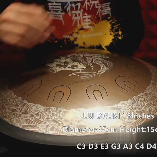 Lighteme 14/16/18 In 9/10/11 X 2 Notes Koi Titanium Alloy Steel UU Tongue Drums in 432 440 Hz - C/D Minor, D/E Major, Celtic, Aeolian, Arab/Chinese/Japanese Mode